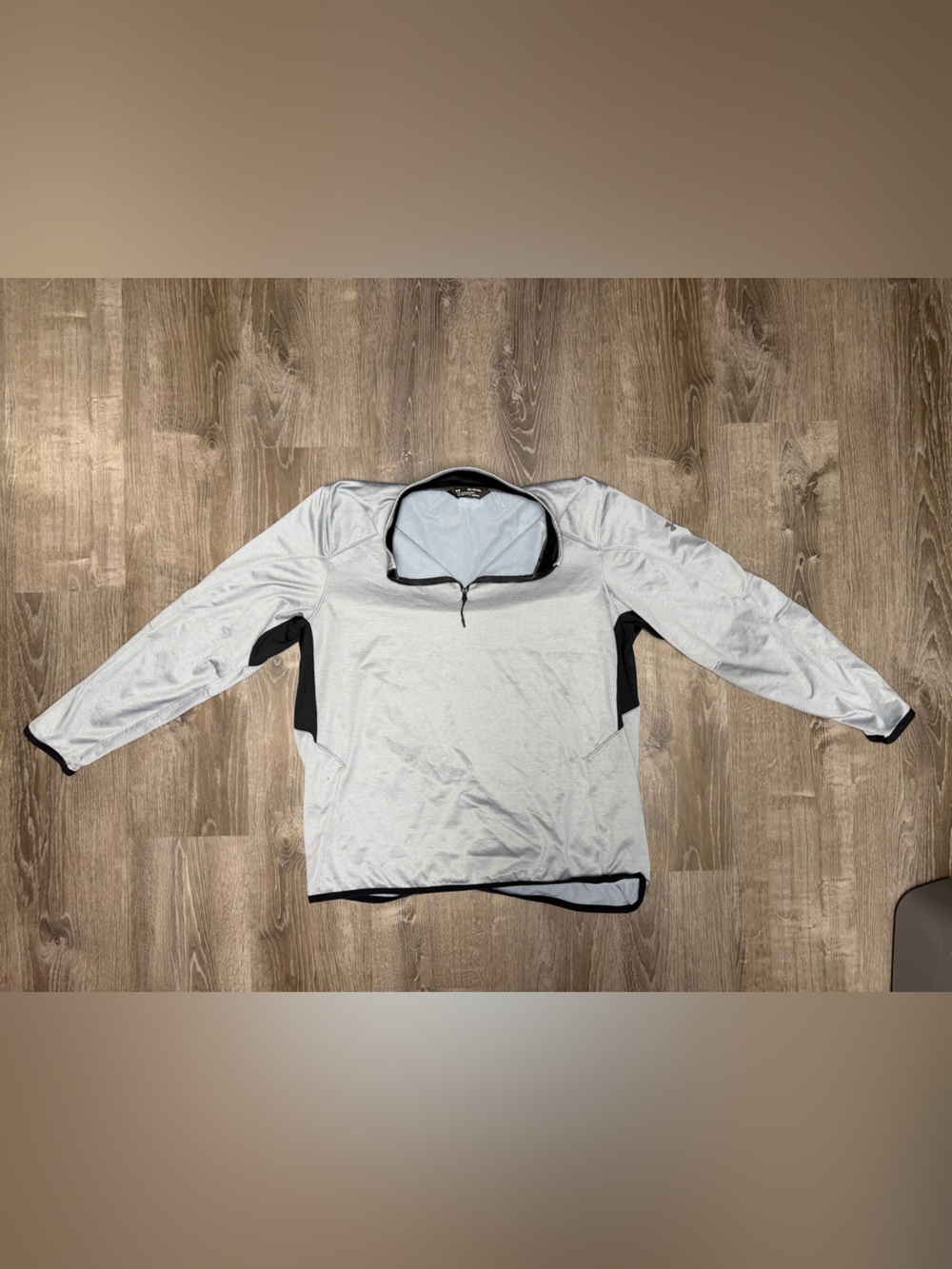 Under Armour Gray and Black ColdGear Quarter-Zip Pullover